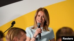 Kaja Kallas a választást követően Tallinnban 2023. március 6-án