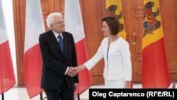 Președintele Italiei, Sergio Mattarella, și președinta Republicii Moldova, Maia Sandu.