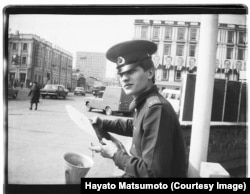 A serviceman in the Soviet Russian city of Perm, photographed by Matsumoto in 1985.