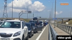 Заїзд на Керченський міст, скриншот із запису Крим.Реалії
