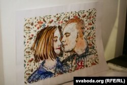 Палітзьняволеная Паліна Шарэнда-Панасюк са сваім мужам Андрэем