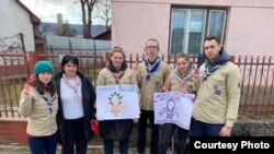 O parte din grupul de cercetași din Dej.