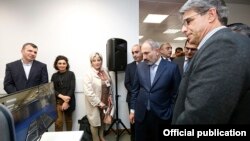 Armenia -- Prime Minister Nikol Pashinian attends the inauguration of the Armenian subsidiary of the U.S. technology company Xilinx, Yerevan, October 28, 2019.