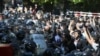 Armenia - Opposition protesters clash with riot police in Yerevan, 16 April 2018.