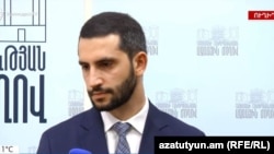 Armenia - Ruben Rubinian, the chairman of the parliament committee on foreign relations, speaks with journaists, May 21, 2021.