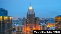 Russia - A view of the the Russian Foreign Ministry building in Moscow, February 22, 2019.