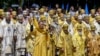 Вище духовенство УПЦ Київського патріархату і УАПЦ під час відзначення 1030-річчя хрещення Русі-України. Того дня була проведена хресна хода «За єдину помісну церкву». Київ, 28 липня 2018 року