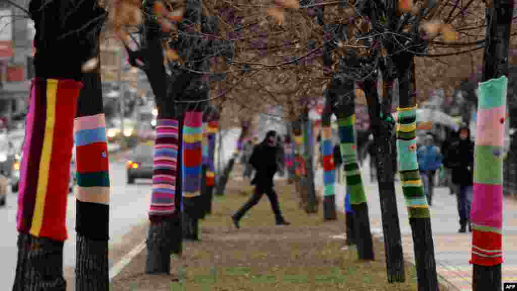 Kosovo - Priština ukrašena za nastupajuće praznike, 19. decembar 2012. Foto: AFP / Armend Nimani