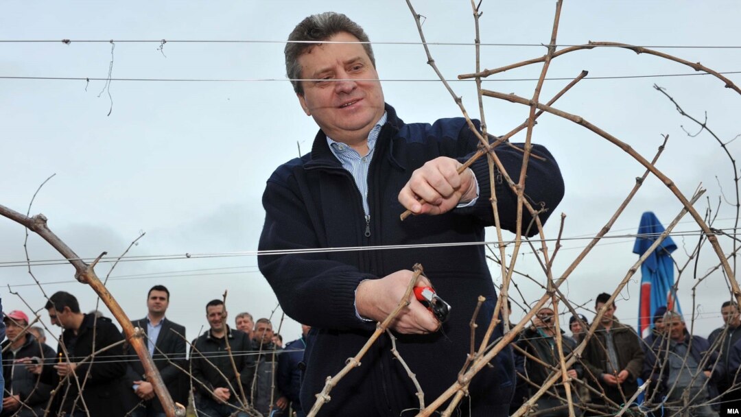 Архивска фотографија: Претседателот Ѓорге Иванов присуствуваше на прославата на православниот празник Свети Тирифун - заштитник на лозарите, на лозовите насади во Хамзали, општина Босилово на 14 февруари 2013 година.