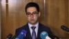 Armenia -- Justice Minister Rustam Badasian speaks with journalists, April 7, 2021.