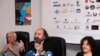 Организаторы кинофестиваля «Золотой абрикос» (слева направо) Микаел Стамболцян, Арутюн Хачатрян и Сусанна Арутюнян на пресс-конференции, Ереван, 8 июля 2011 г. 