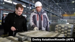 Dmitri Medvedev cu Oleg Deripaska