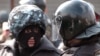 Armenia -- Riot police confront protesters in Yerevan, March 1, 2008.