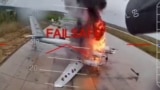 Украинанын "Желе" операциясы учурунда өрттөнүп жаткан орусиялык учак.