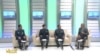 Türkmen telewidenisýesinde guralan söhbetdeşlige gatnaşýan polisiýa işgärleri. Arhiw suraty