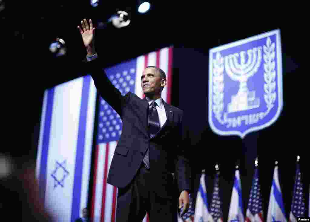 Obama sa studentima u Jeruzalemu, 21. mart 2013. Foto: REUTERS / Jason Reed