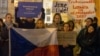 Пратэст супраць закону Lex Ukrajina на вуліцах у Чэхіі, архіўнае фота