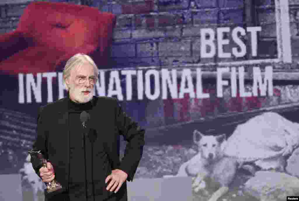 Redatelj Michael Haneke dobio je nagradu za najbolji internaciomalni film, Santa Monica, 23. februar 2013. Foto: REUTERS / David McNew