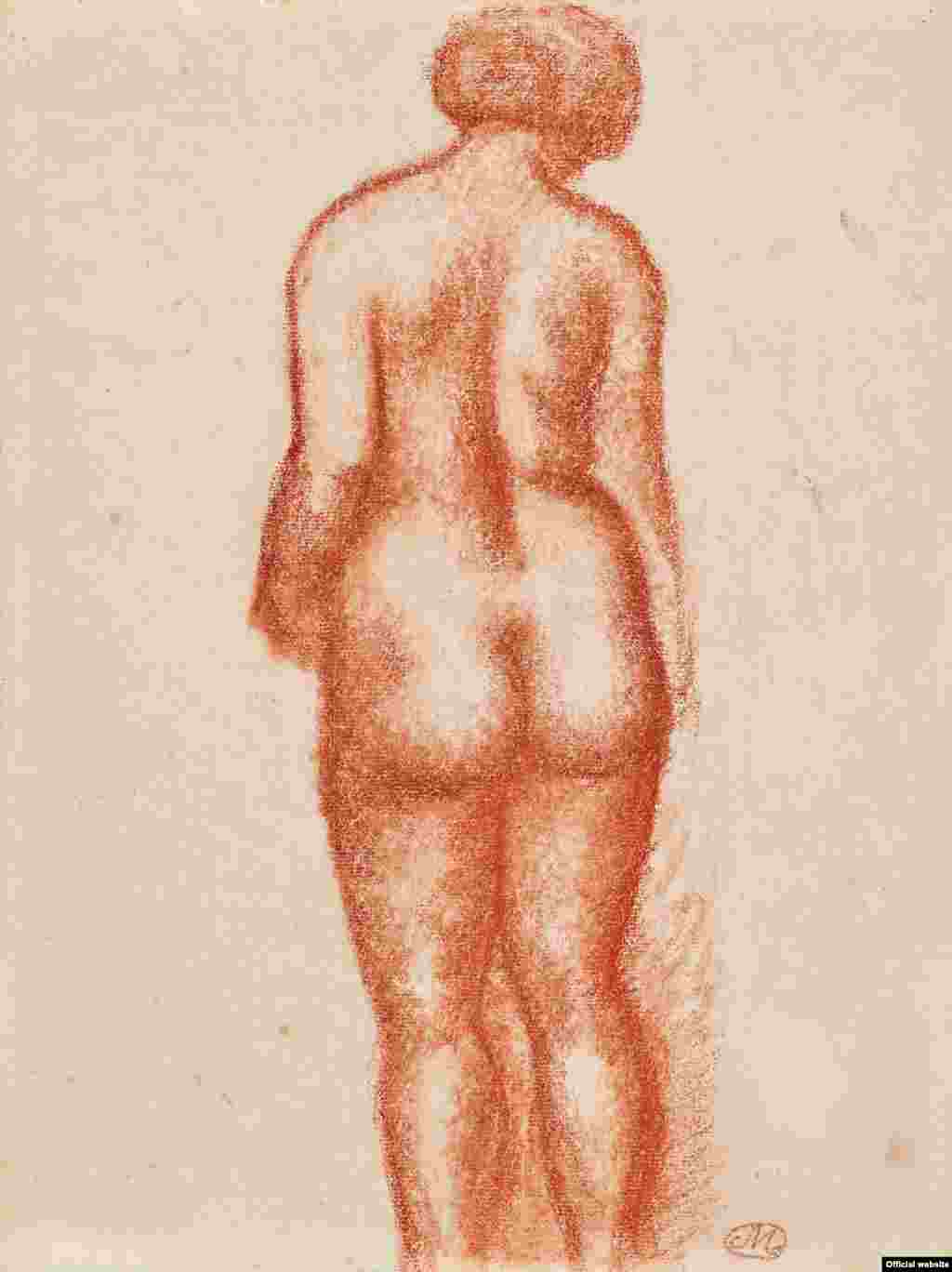 Aristide Maillol (1861–1944) Nud văzut din spate, f.d.