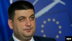 Голова Верховної Ради Володимир Гройсман під час виступу у Європарламенті. Брюссель, 24 лютого 2015 року