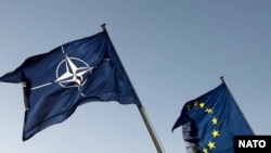 NATO and EU flags - generic photo