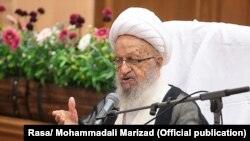 ناصر مکارم شیرازی، از مراجع تقلید شیعه، در قم