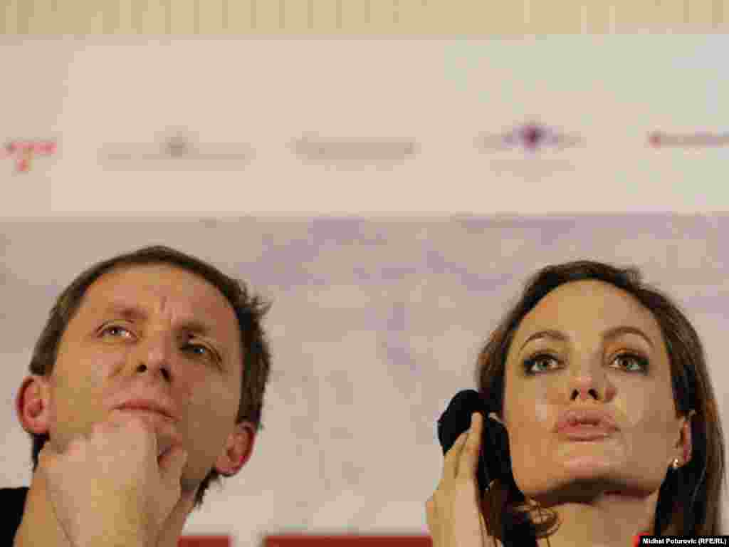 Angelina Jolie i Goran Kostić, uoči premijere filma, 14.02.2012.