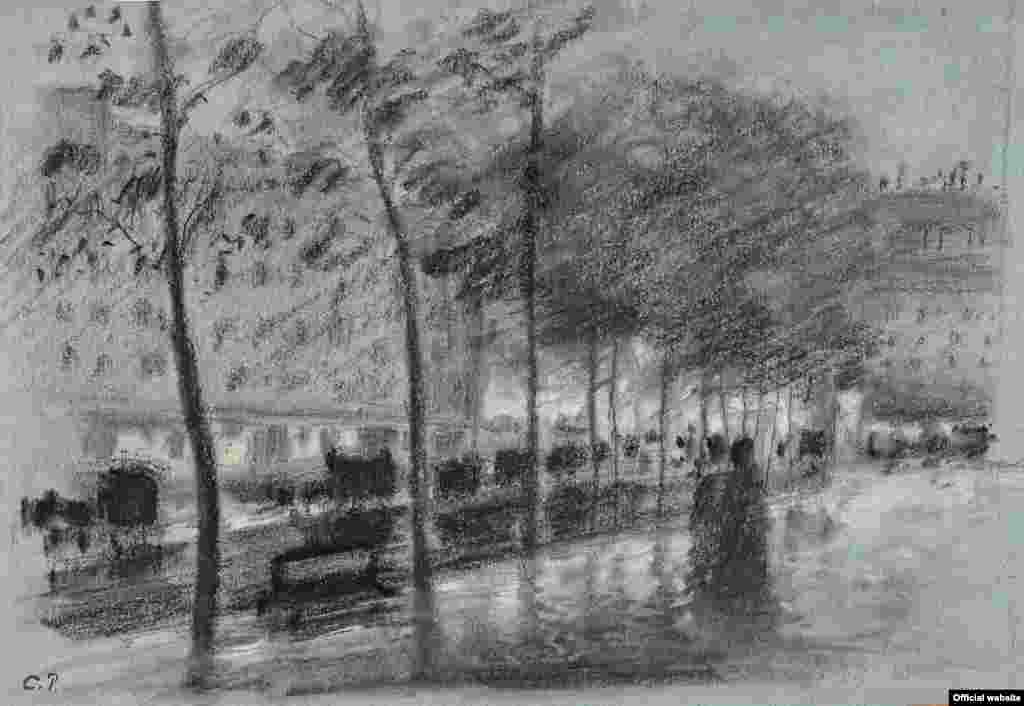 Camille Jacob Pissarro (1830–1903) Stradă la orele serii, f.d.