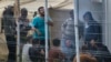 Centru pentru migranții ilegali din Lituania, veniți prin Belarus, situat la Rudninkai, ca 38 Km sud de Vilnius, Lituania, 11 august 2021. 