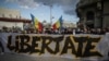 Protest la București împotriva măsurilor sanitare impuse de duminică, pentru a limita răspândirea pandemiei de coronavirus, România, 29 martie 2021.