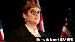 Marise Payne egy konferencián Sydney-ben 2019. augusztus 4-én