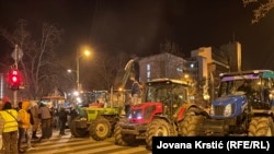 Studenții și fermierii au protestat la Novi Sad și au blocat un pod. 1 Februarie 2025. 