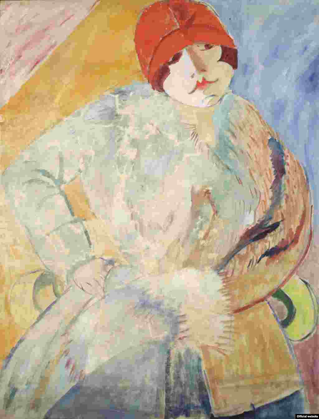 Sigrid Hjertén, Femeie cu blană, 1915.